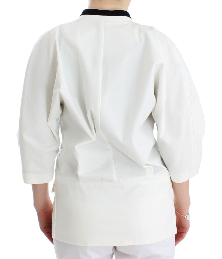 Andrea Pompilio Chic Blazer en coton mélangé blanc