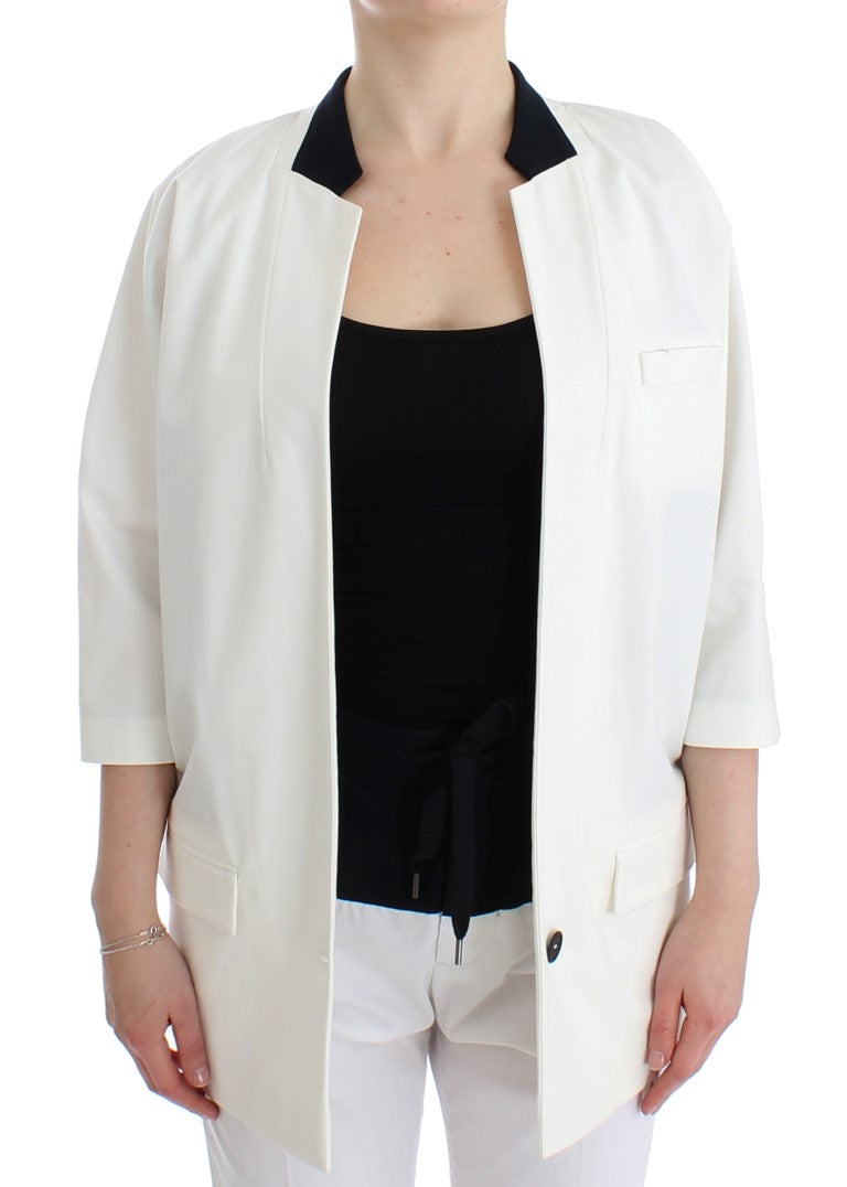 Andrea Pompilio Chic Blazer en coton mélangé blanc