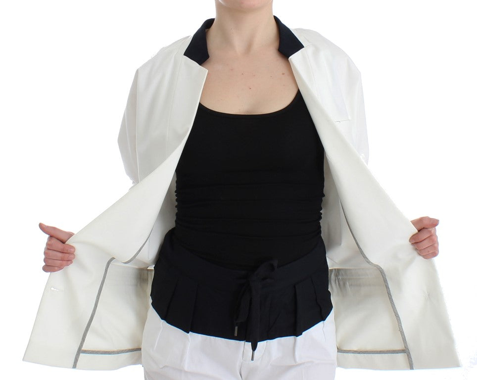 Andrea Pompilio Chic Blazer en coton mélangé blanc