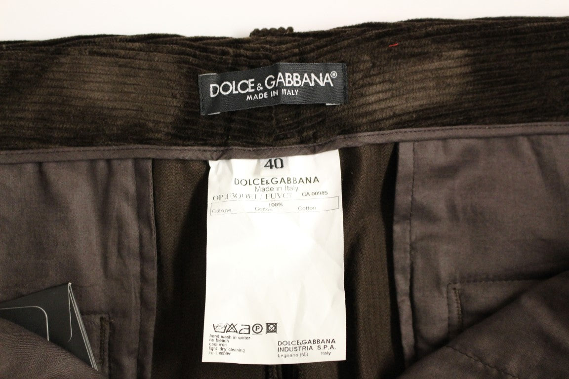 Dolce &amp; Gabbana Pantalon élégant en coton marron