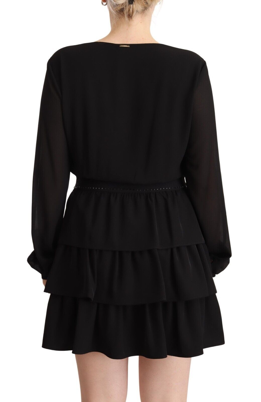 Liu Jo élégante mini-robe trapèze noire à manches longues