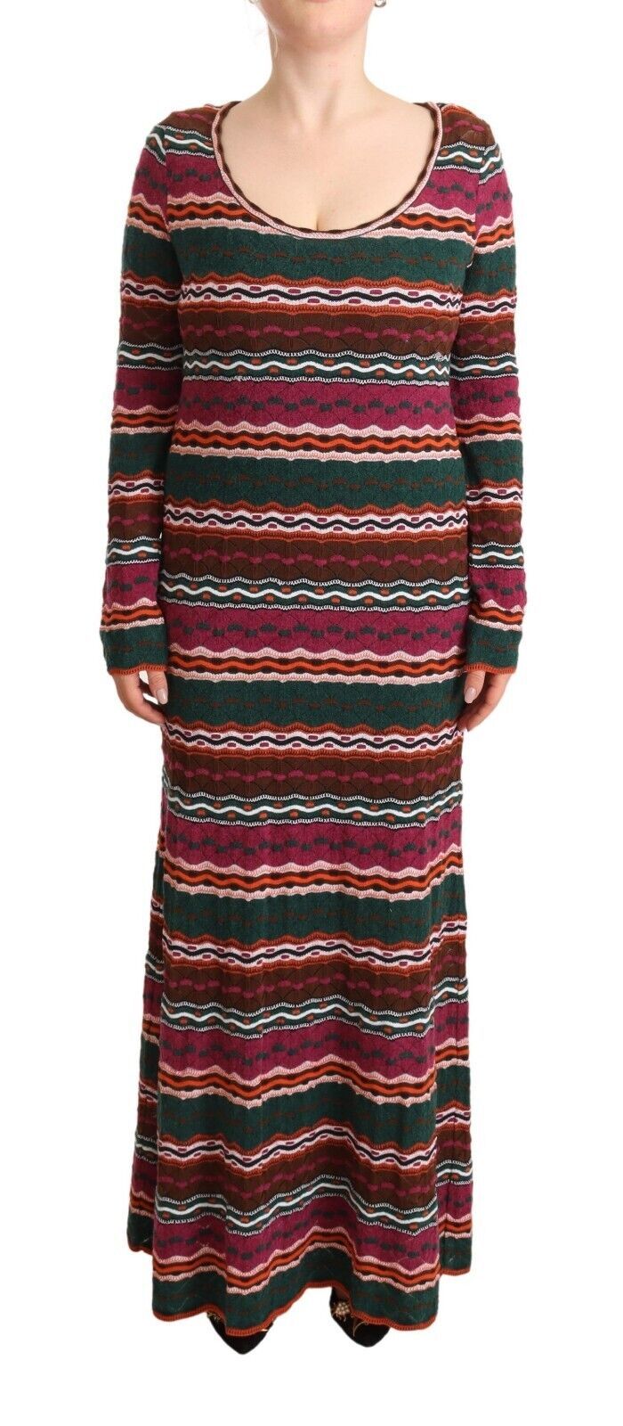 Missoni - Robe fourreau à manches longues et rayures multicolores