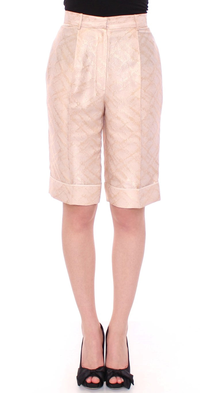 Zeyneptosun - Short beige en brocart au-dessus du genou, exclusivité