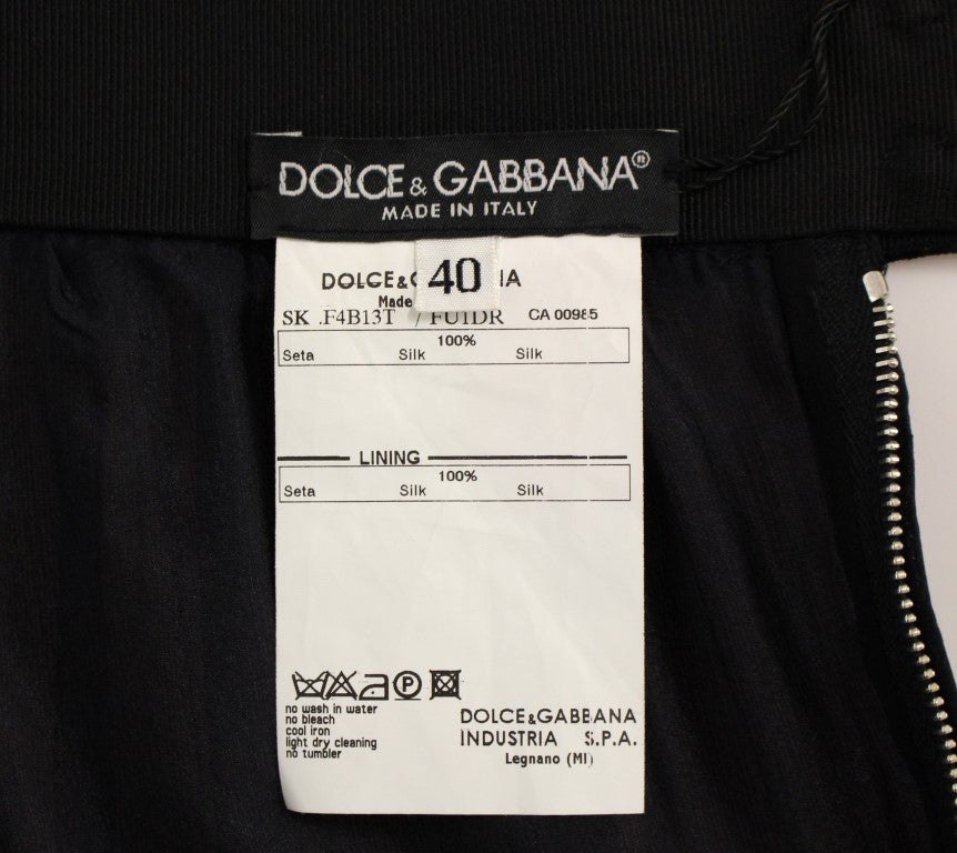 Dolce &amp; Gabbana Jupe noire en soie élégante pour les soirées