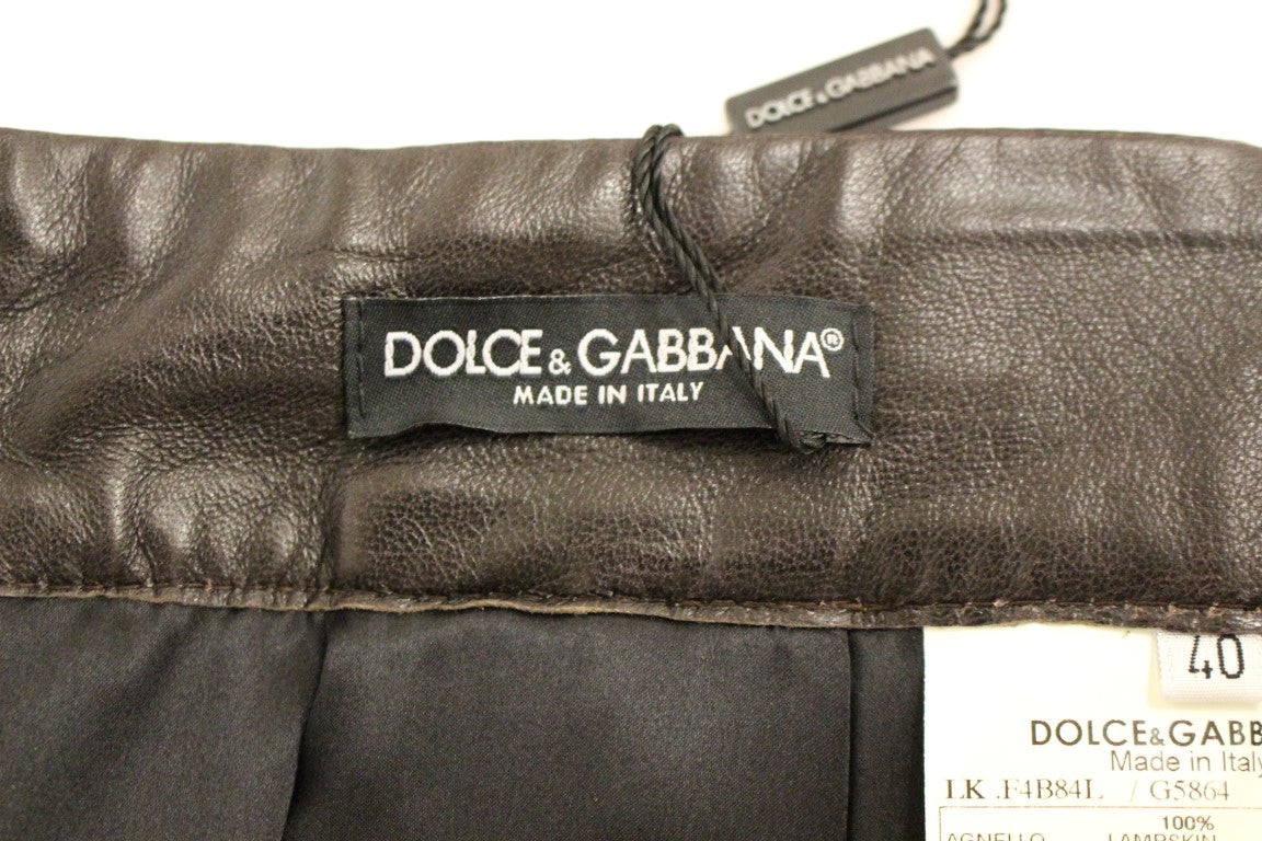 Dolce &amp; Gabbana Jupe patchwork en cuir élégante