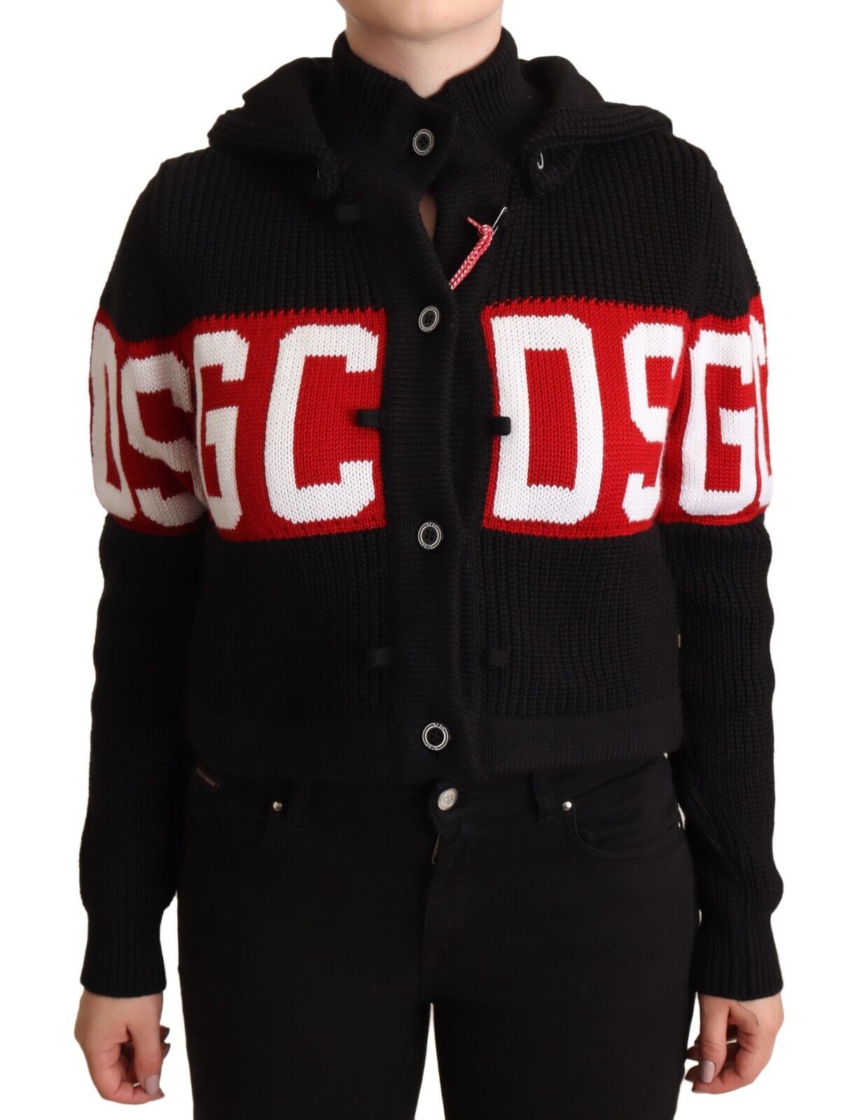 Veste cardigan en cachemire noir chic GCDS