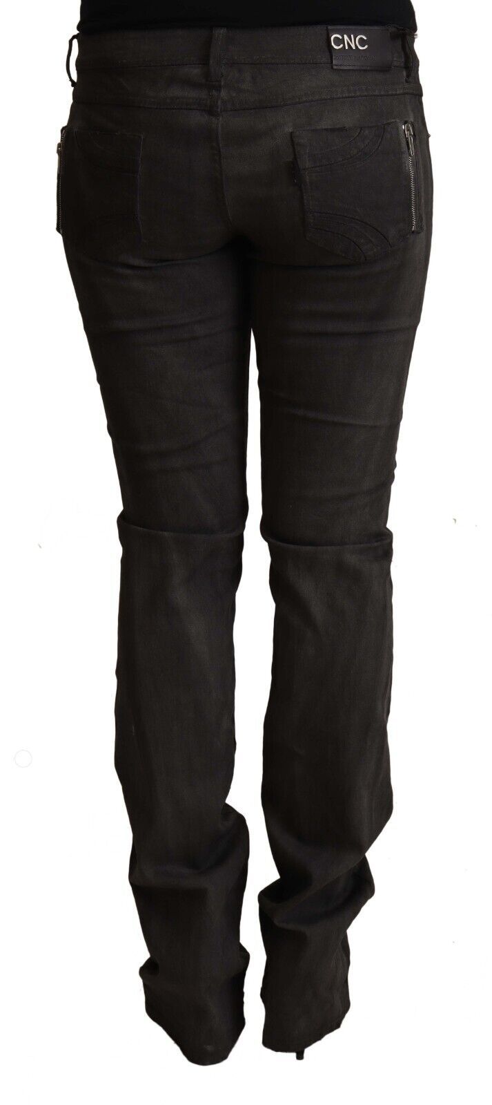 Costume National Pantalon noir skinny élégant taille moyenne