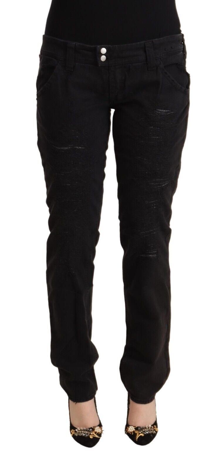 CYCLE Jean slim noir taille basse chic