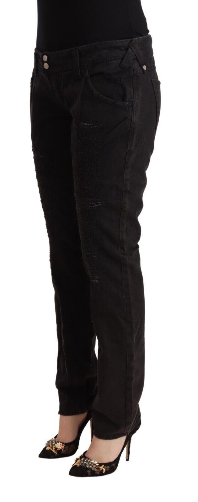 CYCLE Jean slim noir taille basse chic