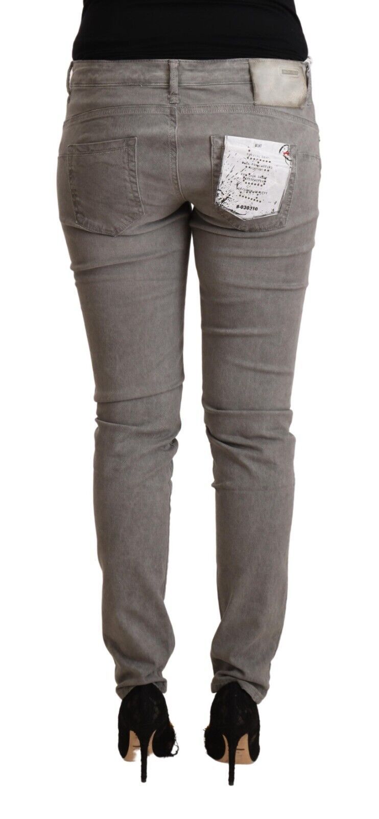 Jean skinny taille basse gris élégant Acht