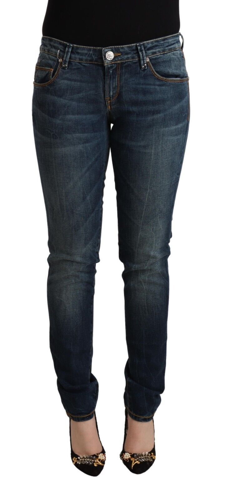 Acht élégant jean slim taille basse en denim