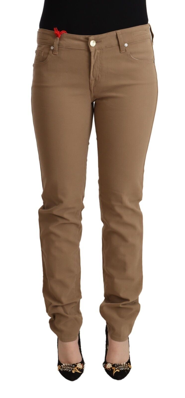 Jacob Cohen Pantalon skinny élégant marron taille moyenne