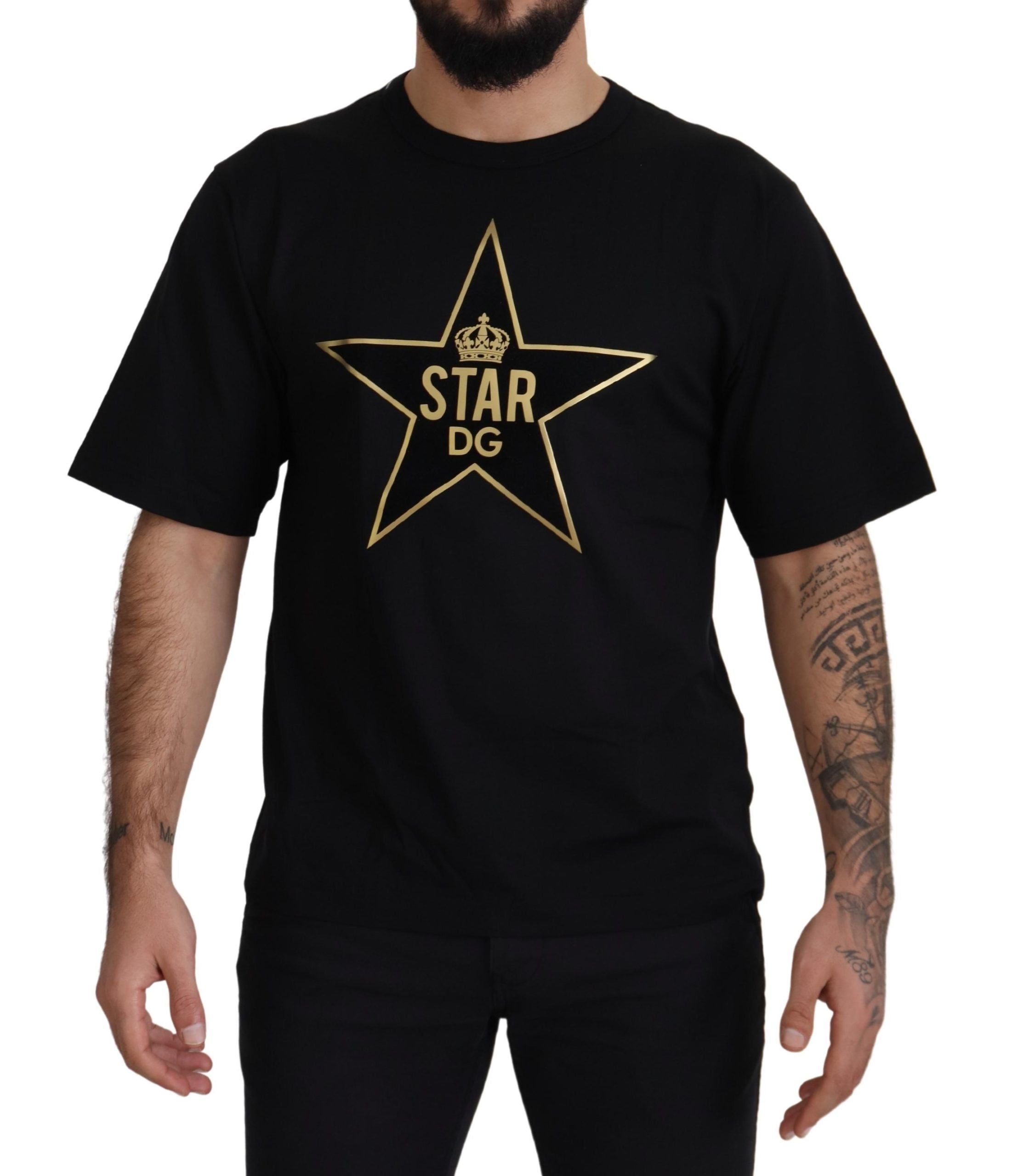 Dolce &amp; Gabbana T-shirt à col rond avec emblème DG Gold Star