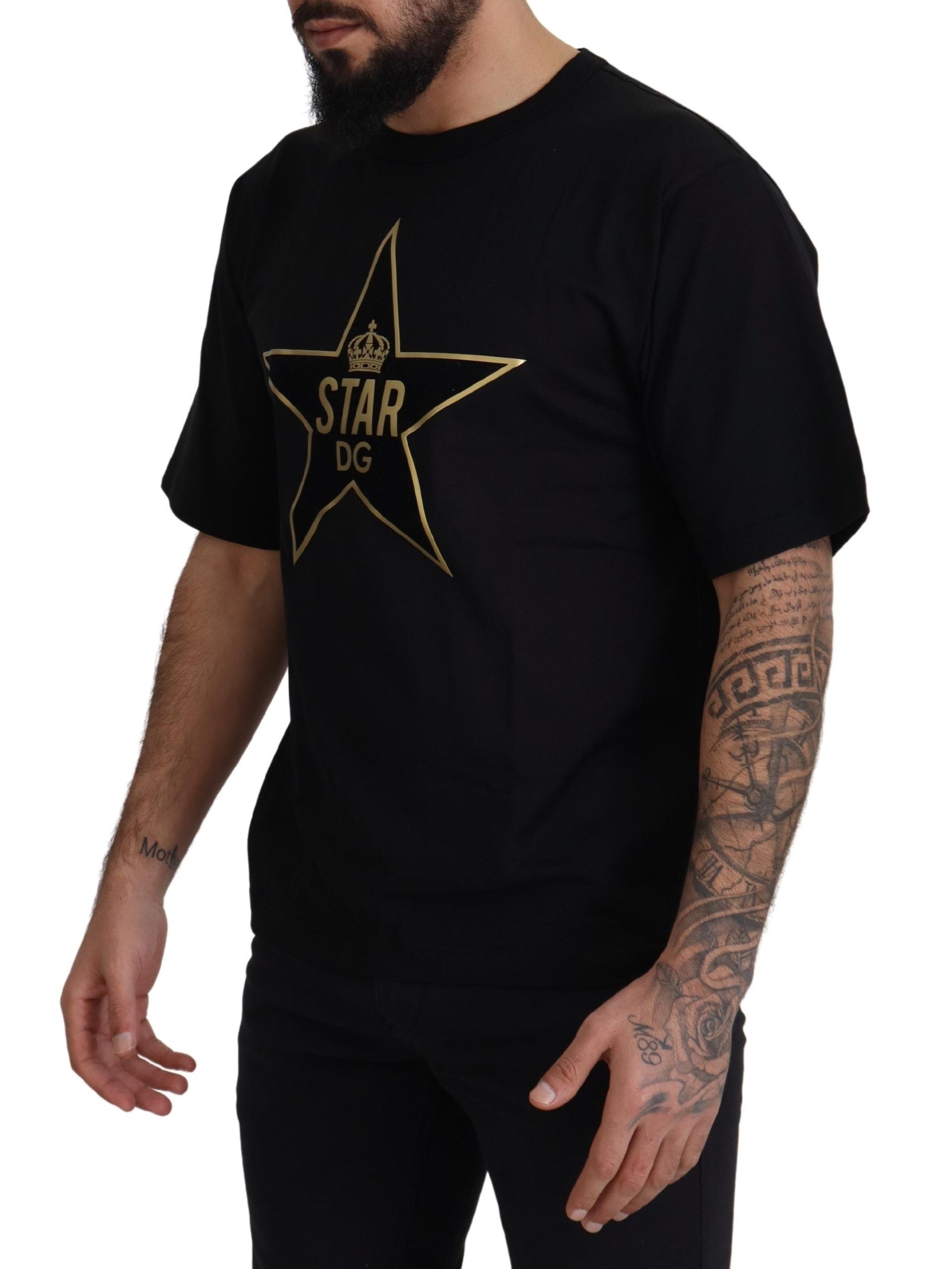 Dolce &amp; Gabbana T-shirt à col rond avec emblème DG Gold Star