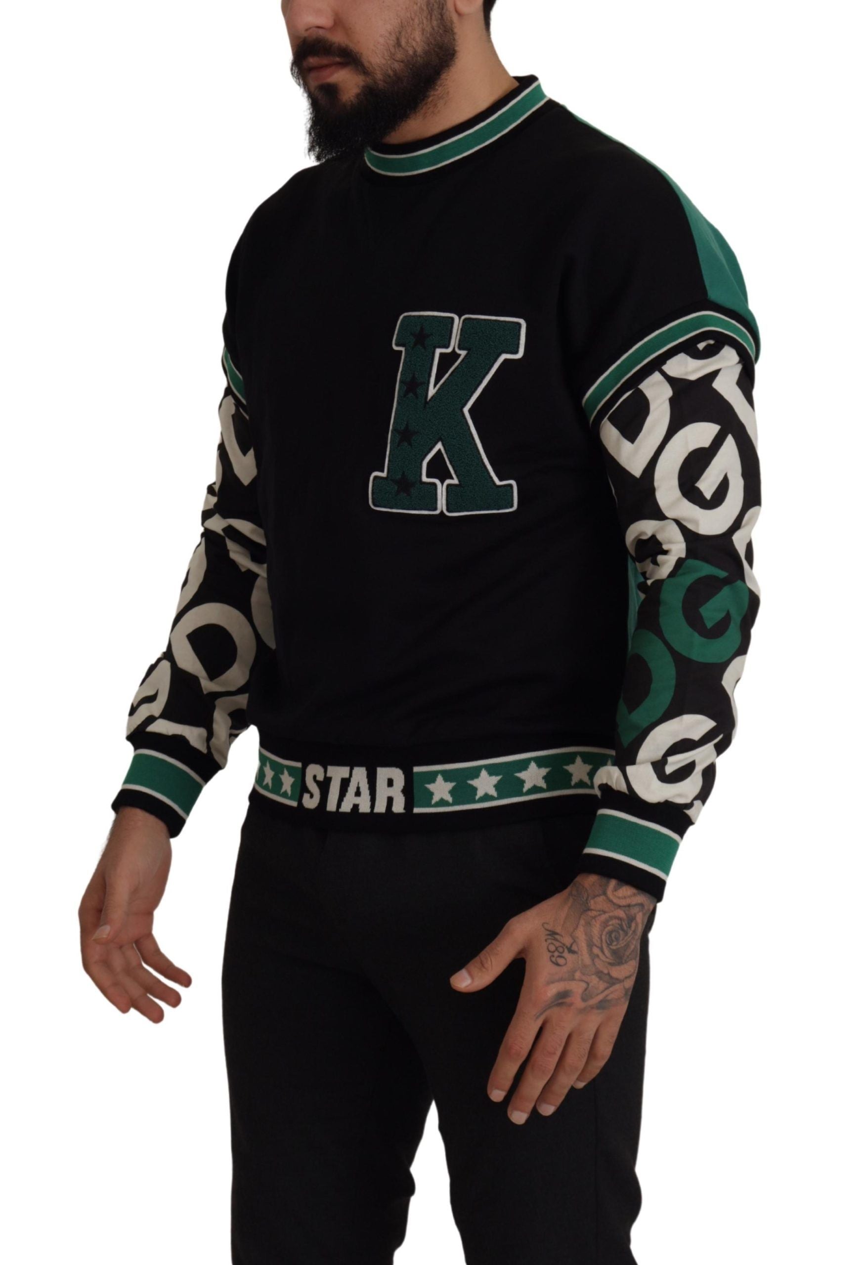 Dolce &amp; Gabbana Regal Crewneck Pull - Noir et Vert