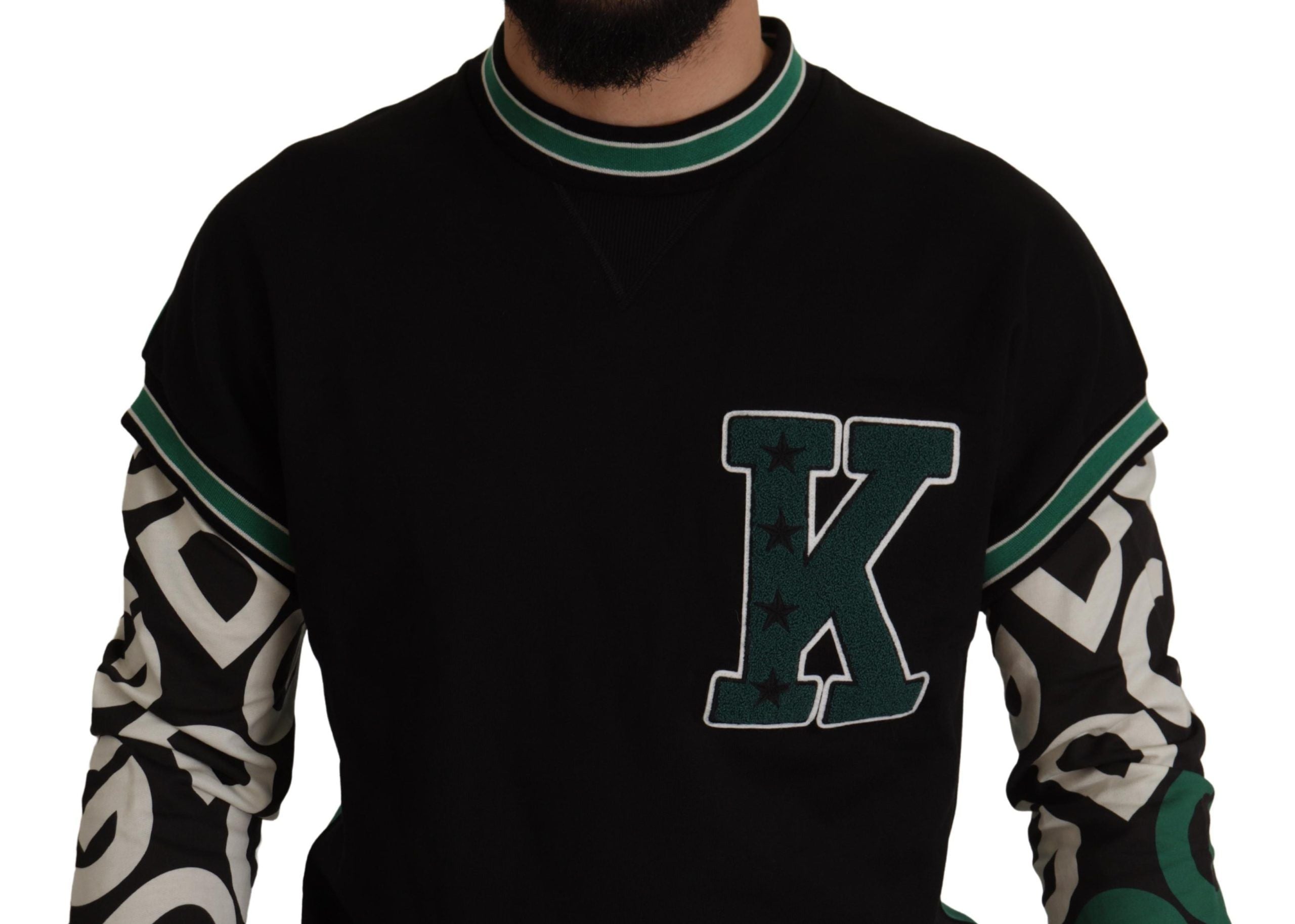 Dolce &amp; Gabbana Regal Crewneck Pull - Noir et Vert