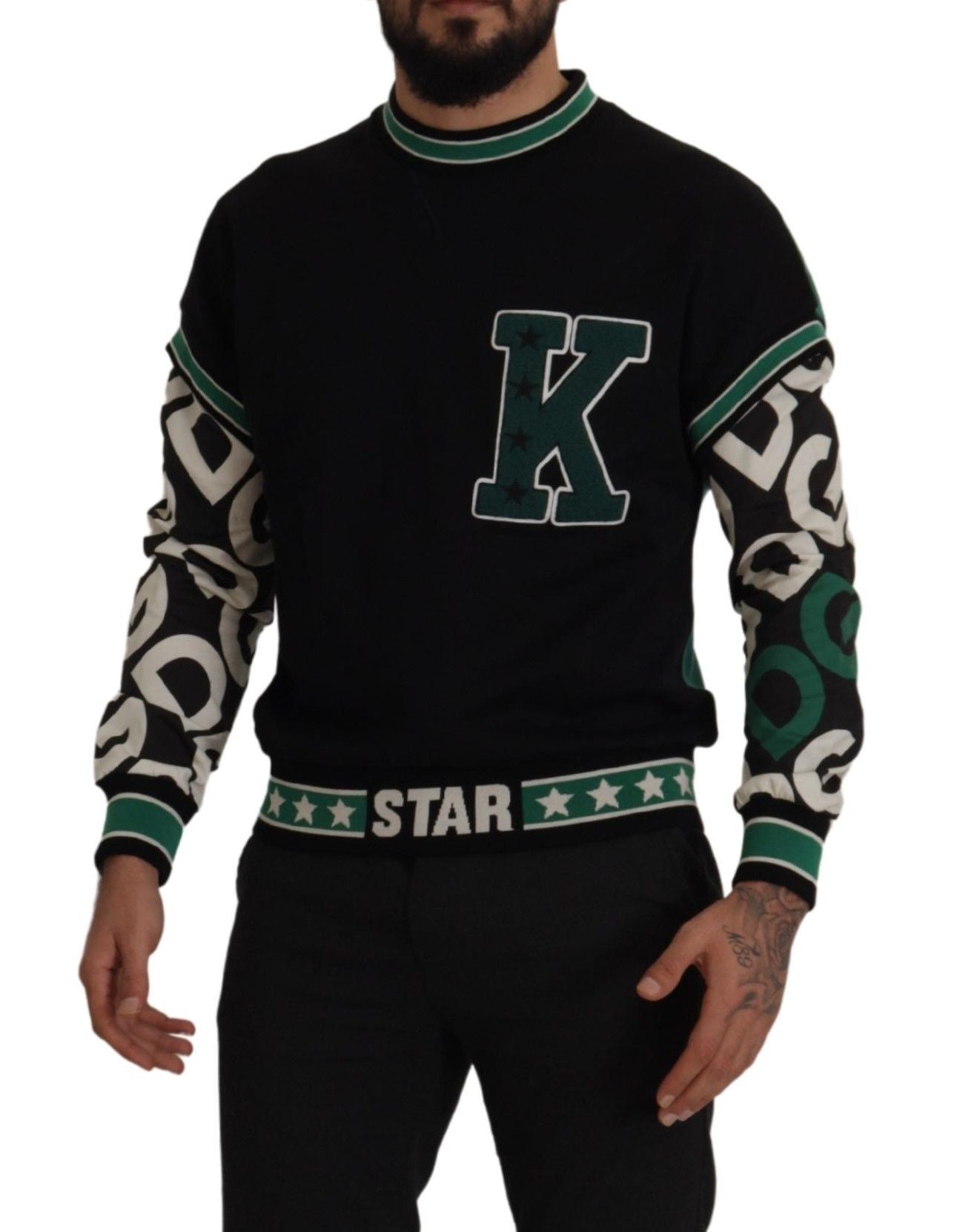 Dolce &amp; Gabbana Regal Crewneck Pull - Noir et Vert