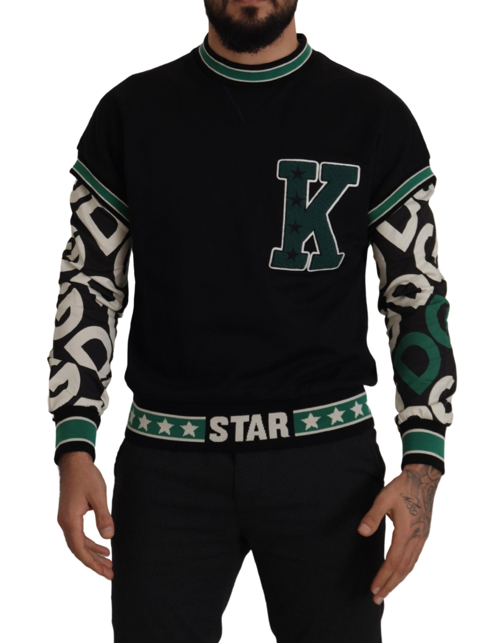 Dolce &amp; Gabbana Regal Crewneck Pull - Noir et Vert