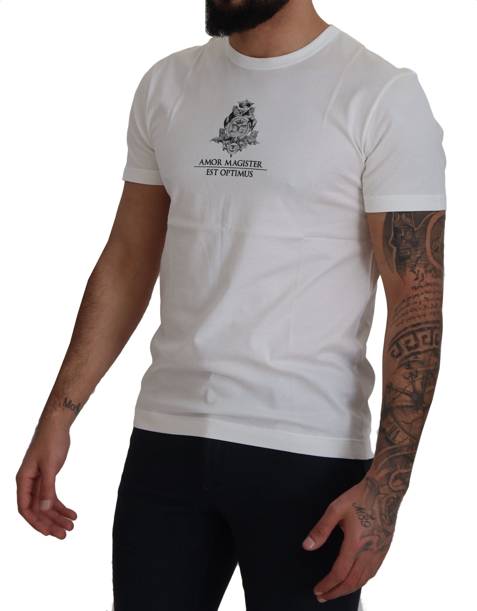 Dolce &amp; Gabbana Chic T-shirt en coton blanc imprimé logo