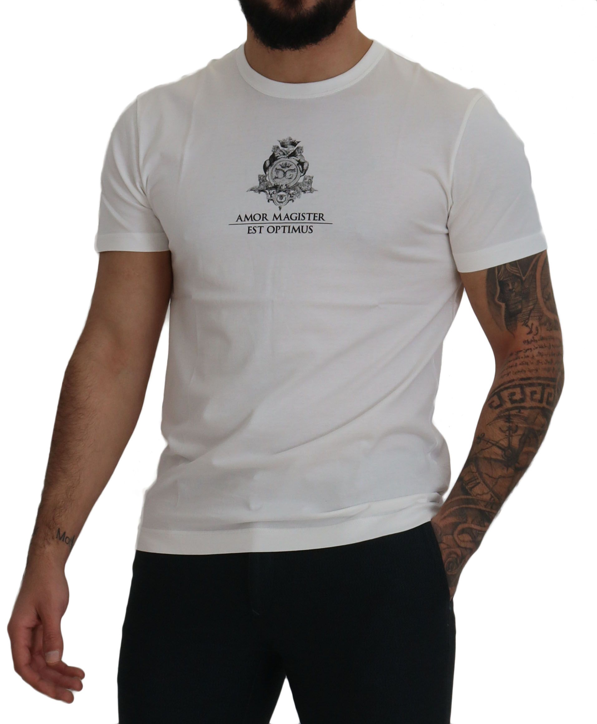 Dolce &amp; Gabbana Chic T-shirt en coton blanc imprimé logo