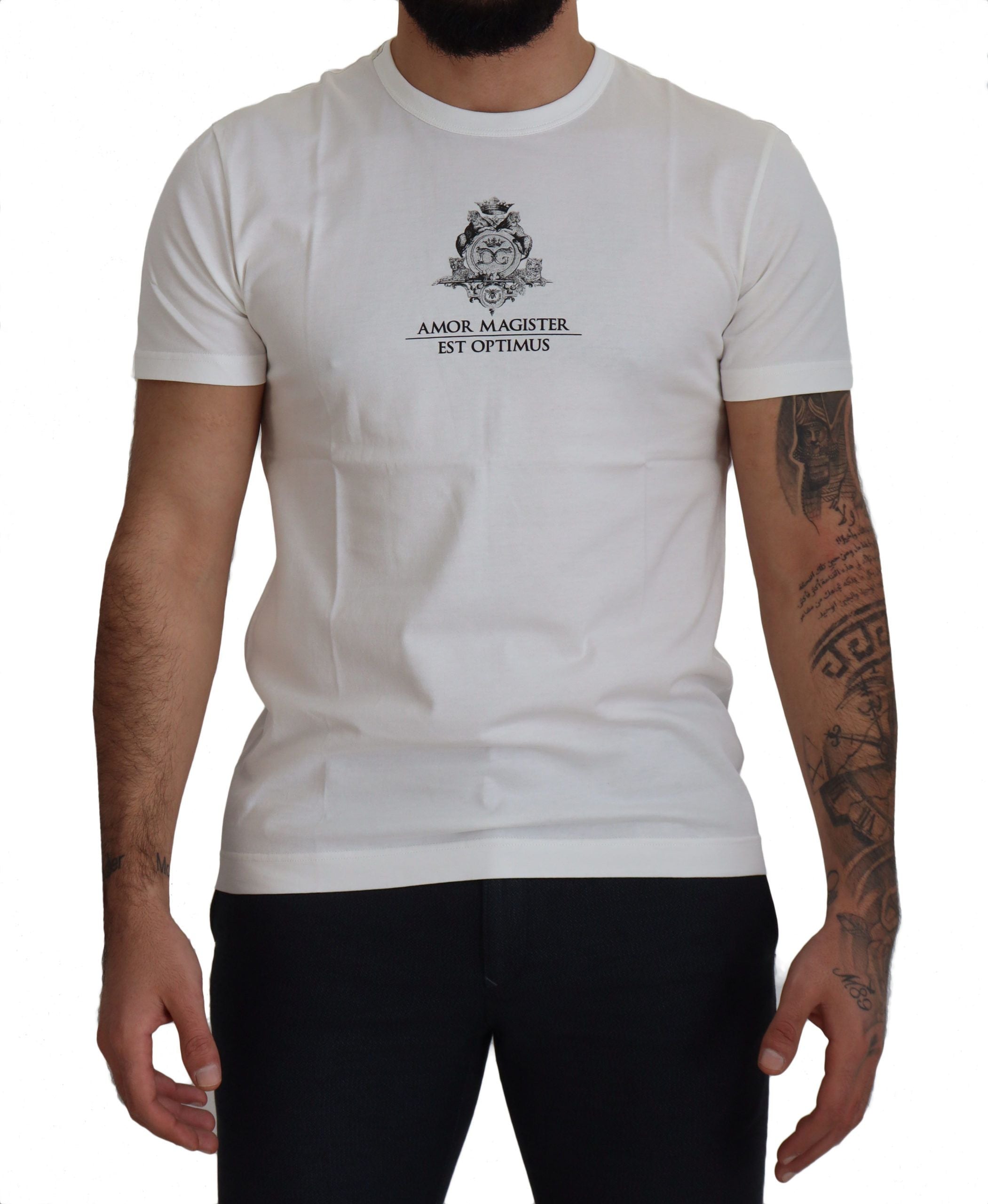 Dolce &amp; Gabbana Chic T-shirt en coton blanc imprimé logo