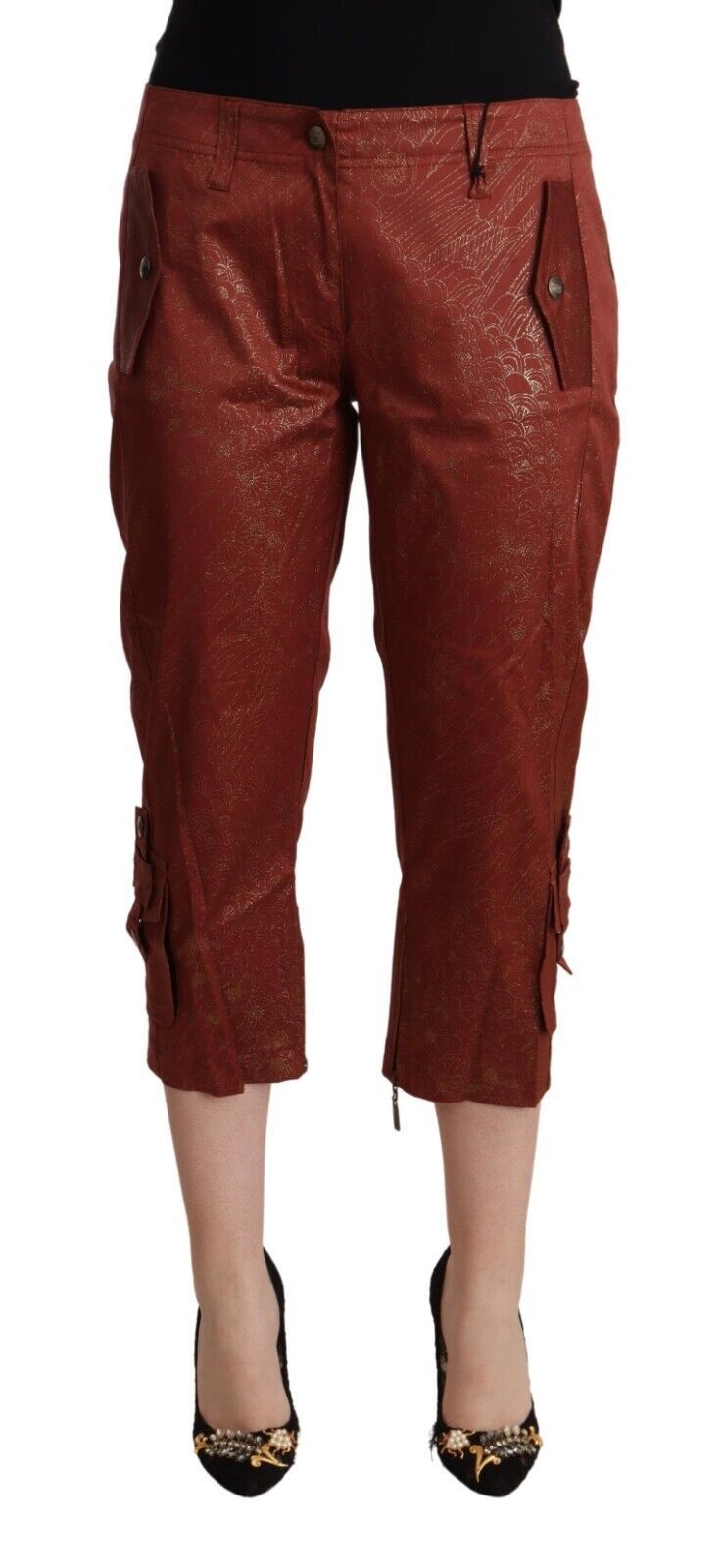 Just Cavalli Chic Pantalon court en coton marron