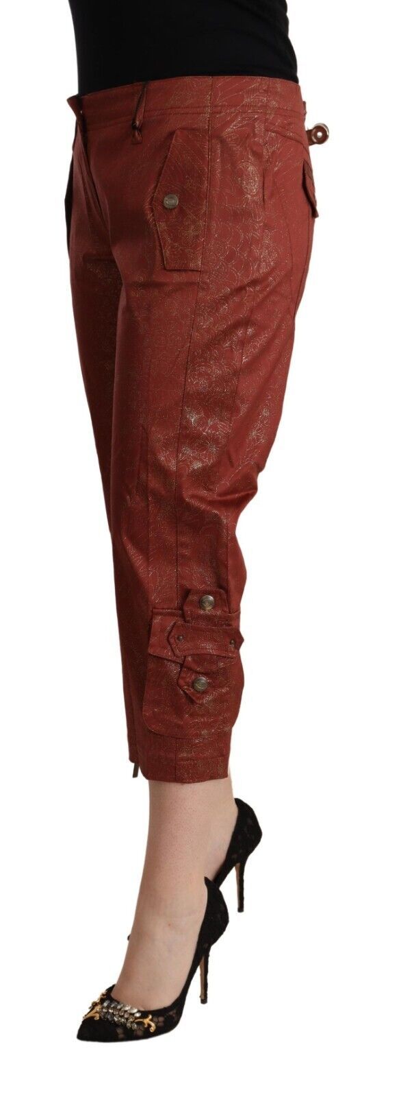 Just Cavalli Chic Pantalon court en coton marron