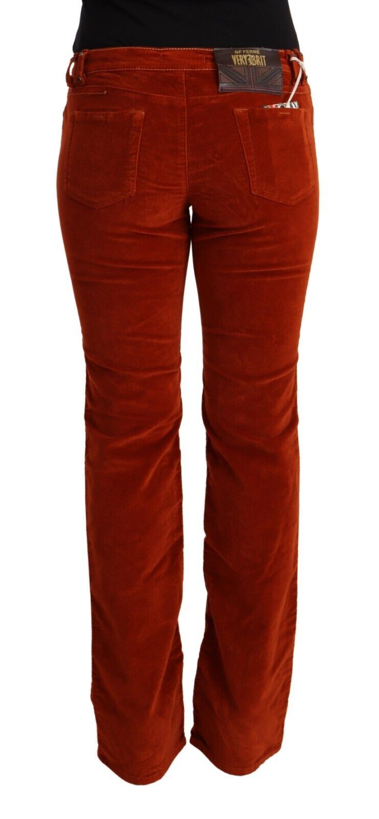 GF Ferre Chic Jean taille basse rouge coupe droite