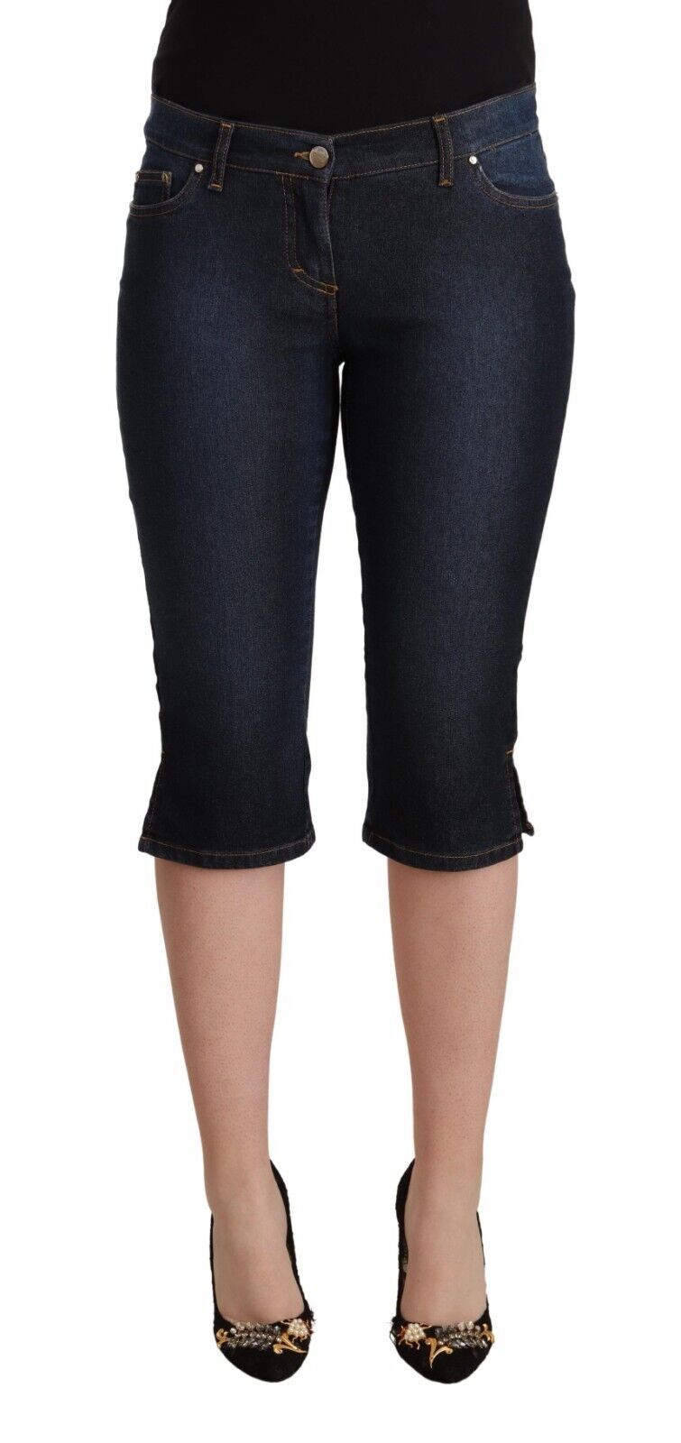 Pantalon capri en denim taille basse chic GF Ferre