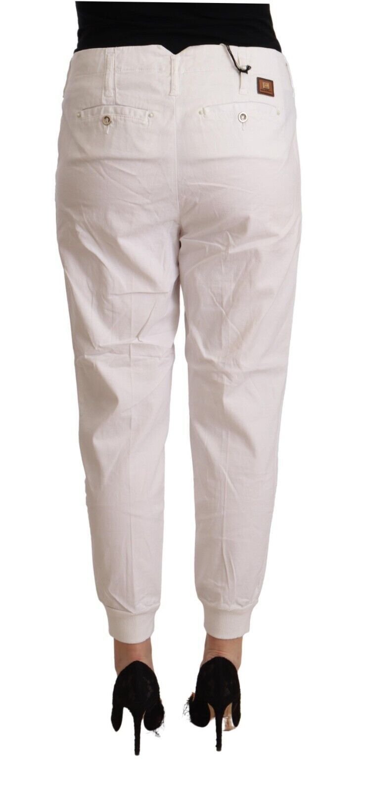 Pantalon court fuselé blanc Met Chic