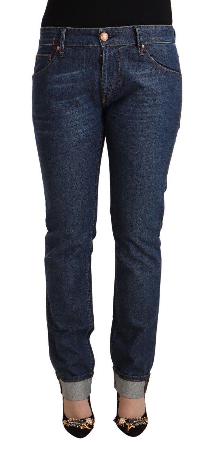 Acht Elegant Mid Taille Skinny Denim