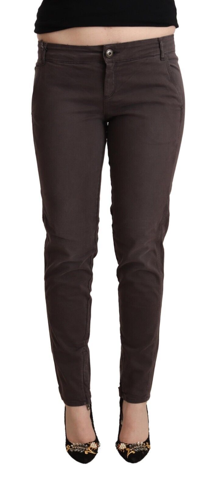 Ermanno Scervino Pantalon skinny taille basse marron chic