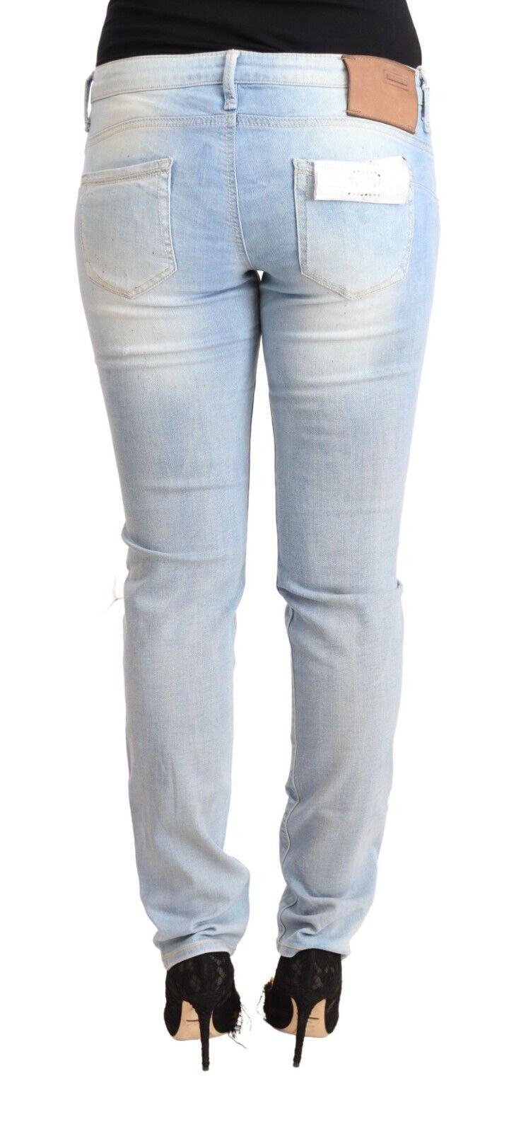 Acht Chic Taille Basse Skinny Bleu Clair Denim