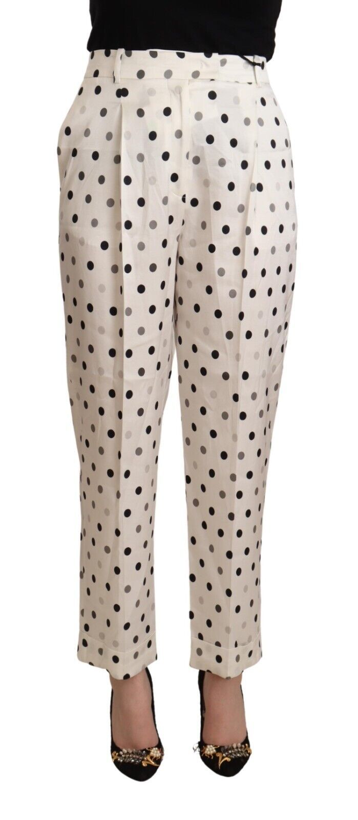 Ermanno Scervino Pantalon fuselé taille haute chic à pois