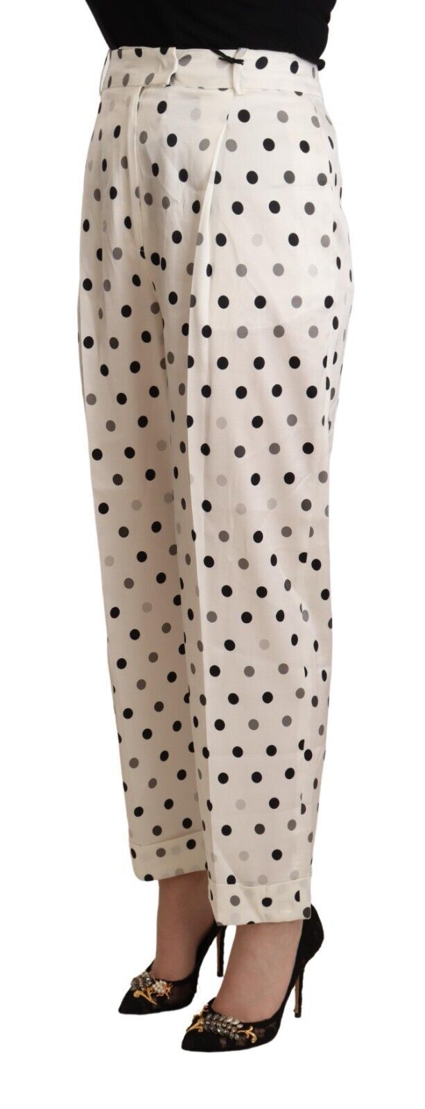 Ermanno Scervino Pantalon fuselé taille haute chic à pois