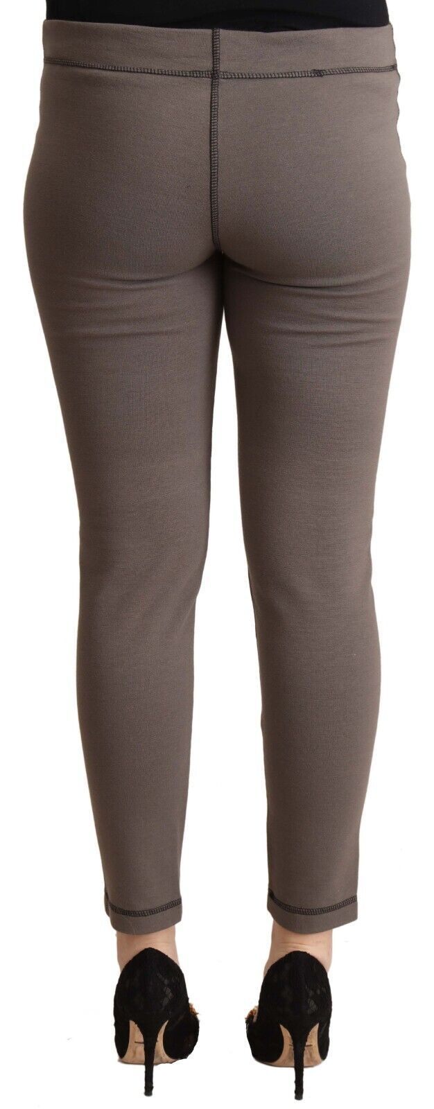 Pantalon skinny taille moyenne gris John Galliano chic pour un style sophistiqué