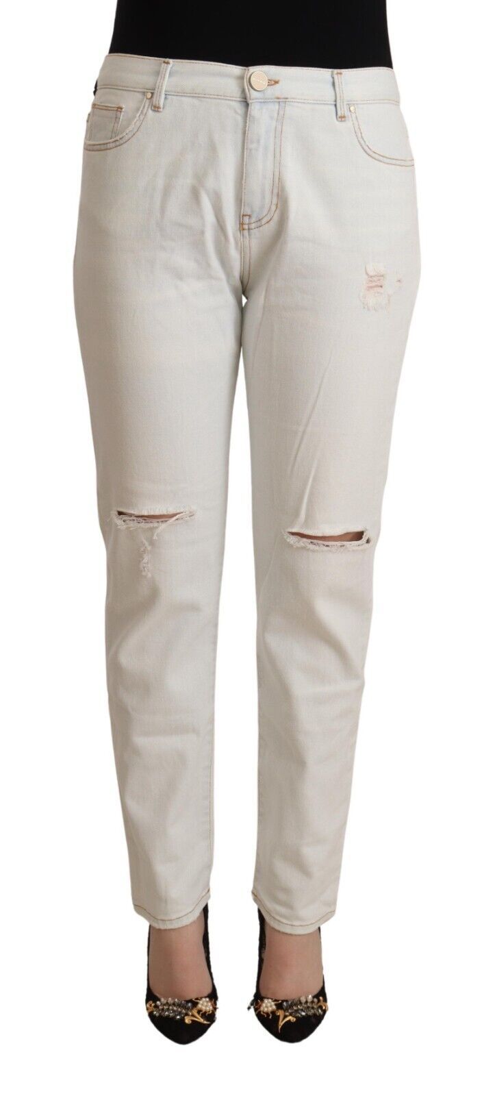 PINKO Jean skinny taille moyenne blanc