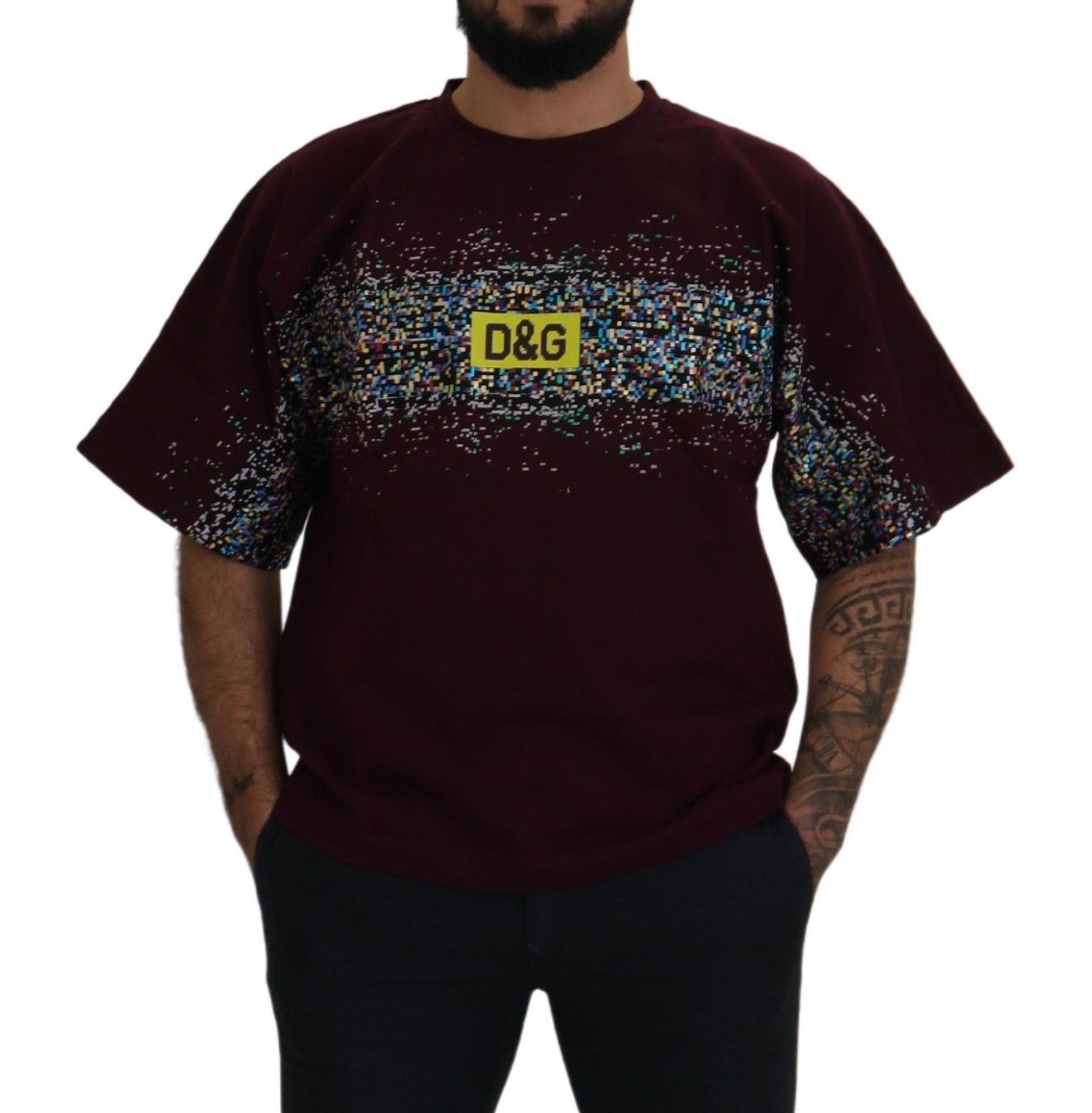 Dolce &amp; Gabbana T-shirt en coton à col rond bordeaux