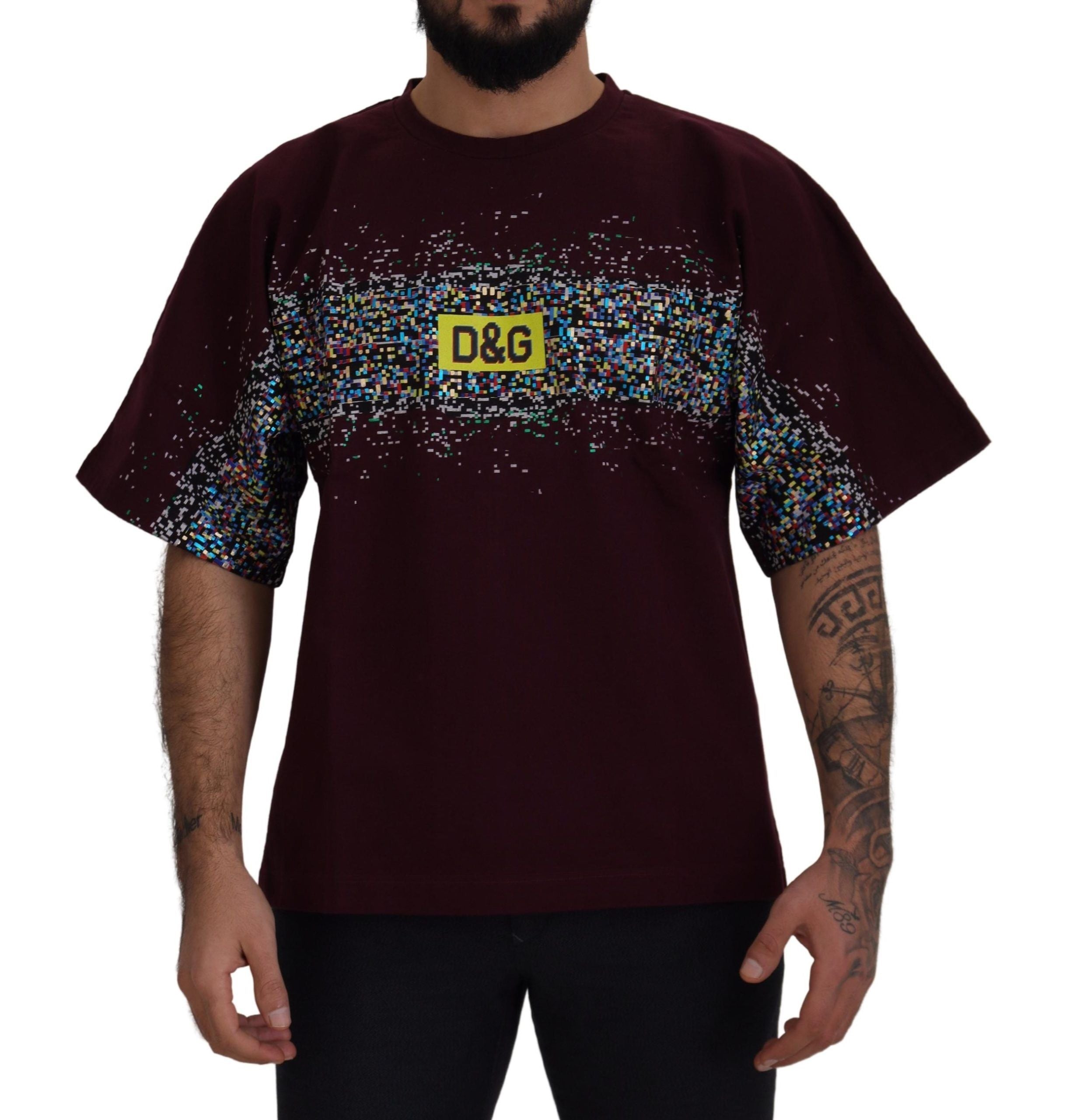 Dolce &amp; Gabbana T-shirt en coton à col rond bordeaux