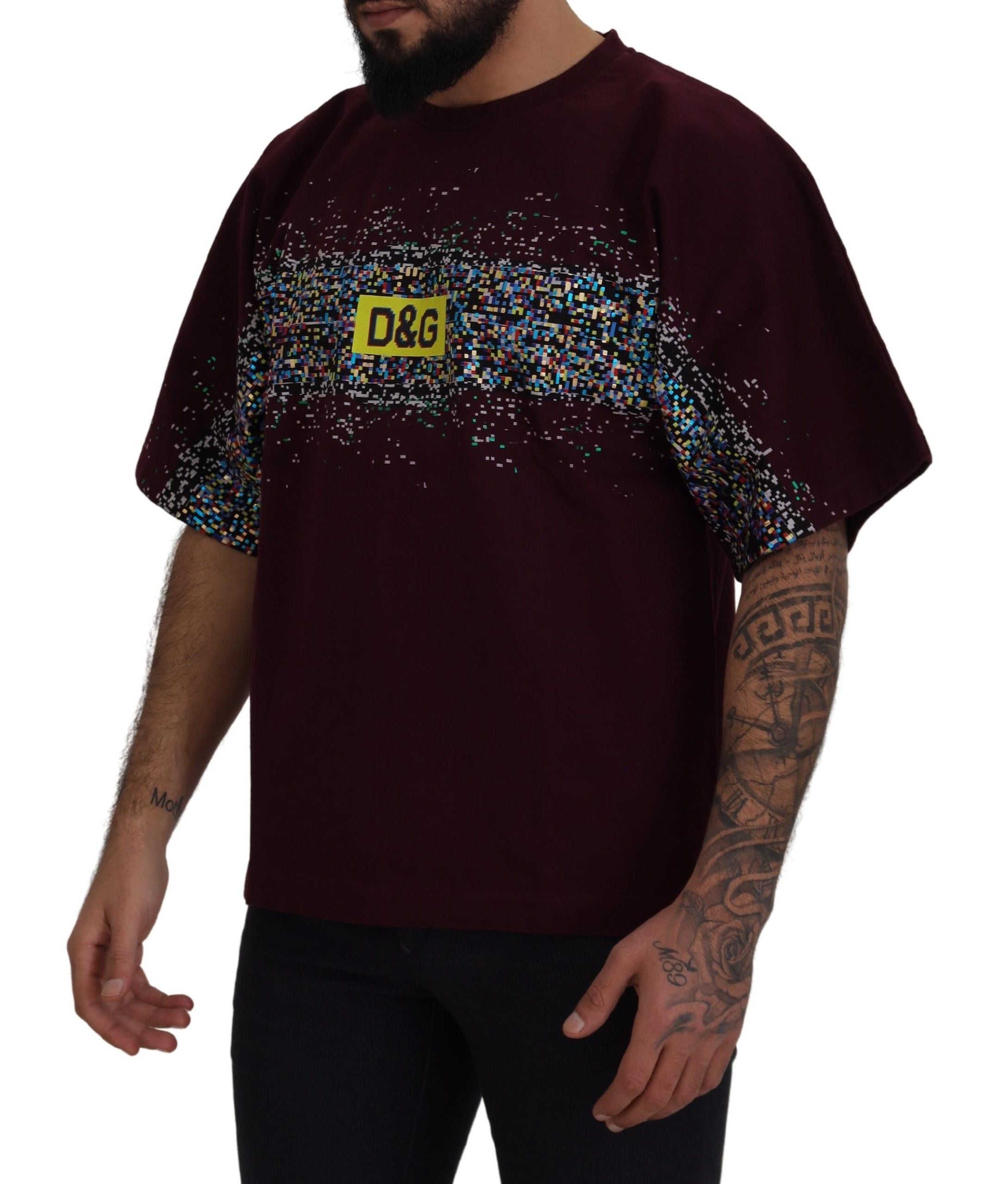 Dolce &amp; Gabbana T-shirt en coton à col rond bordeaux