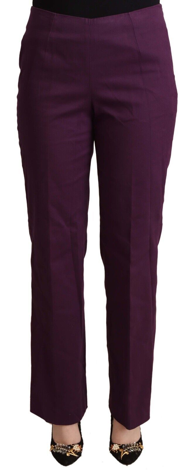 BENCIVENGA Pantalon fuselé taille haute violet élégant