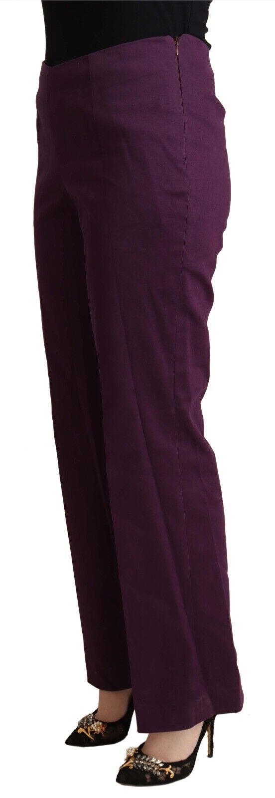 BENCIVENGA Pantalon fuselé taille haute violet élégant