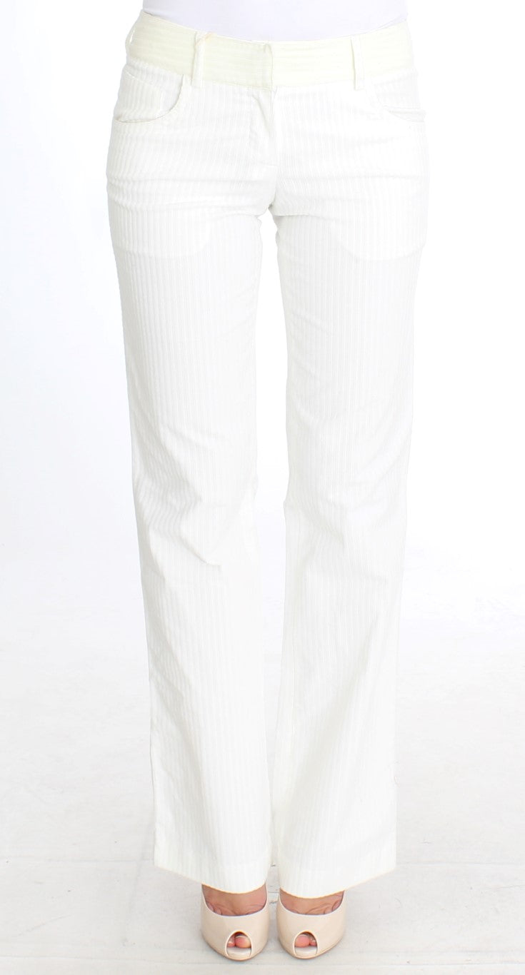 Ermanno Scervino Pantalon coupe droite à rayures blanches chic