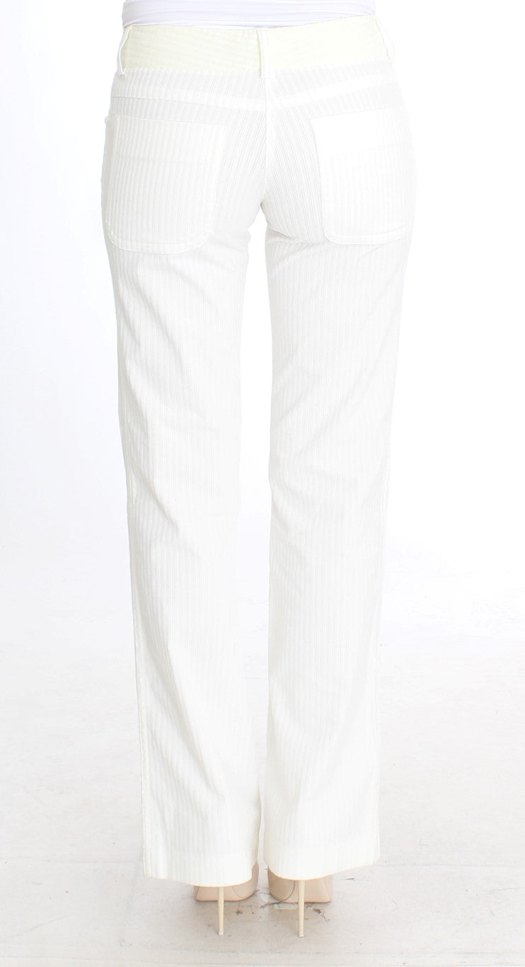 Ermanno Scervino Pantalon coupe droite à rayures blanches chic