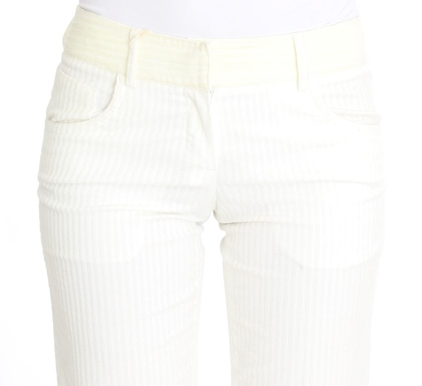 Ermanno Scervino Pantalon coupe droite à rayures blanches chic