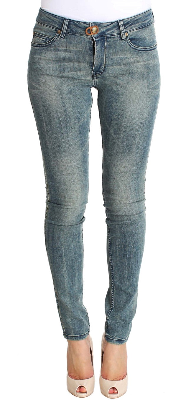 PLEIN SUD Chic Slim Skinny Bleu Délavé Denim