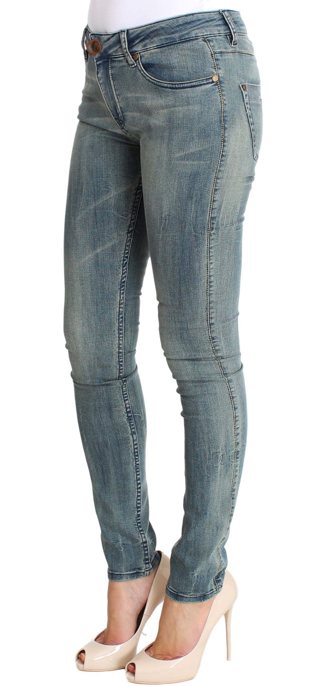 PLEIN SUD Chic Slim Skinny Bleu Délavé Denim