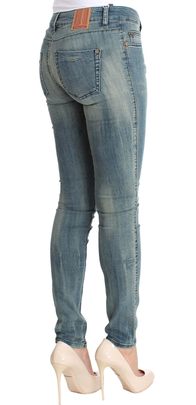 PLEIN SUD Chic Slim Skinny Bleu Délavé Denim