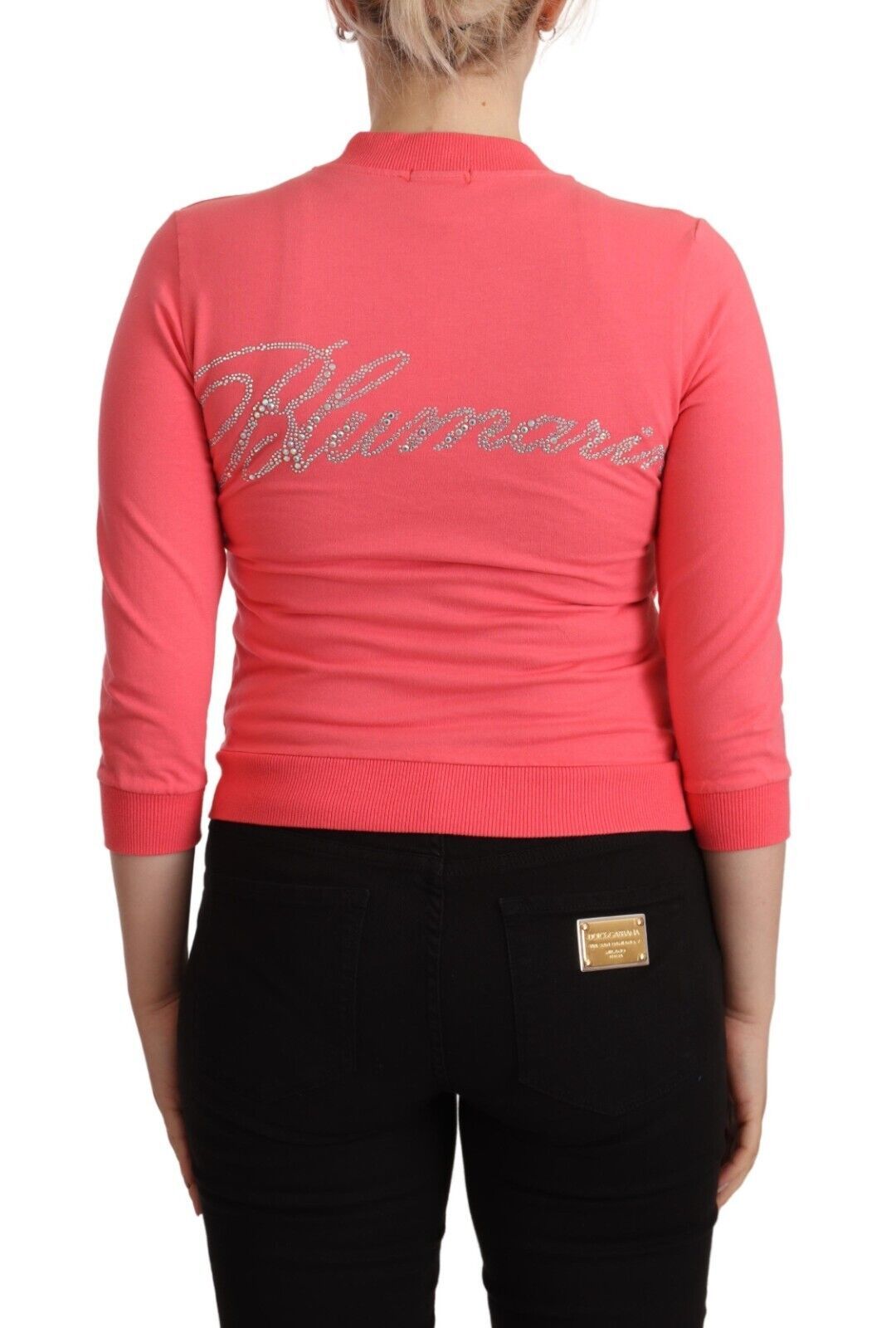 Pull Blumarine élégant rose à fermeture éclair