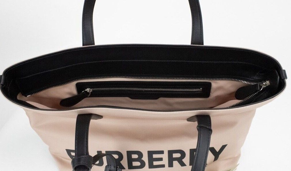 Burberry Petit Rose Beige Logo Marque Econyl Nylon Fourre-Tout Sac À Main Sac À Main